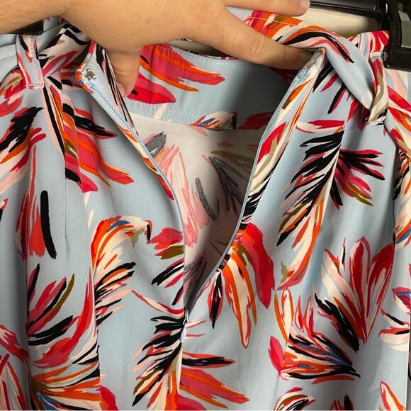 Lane Bryant Light Blue Tropical Floral Skirt Plus Size 26 NWT - Picture 13 of 15